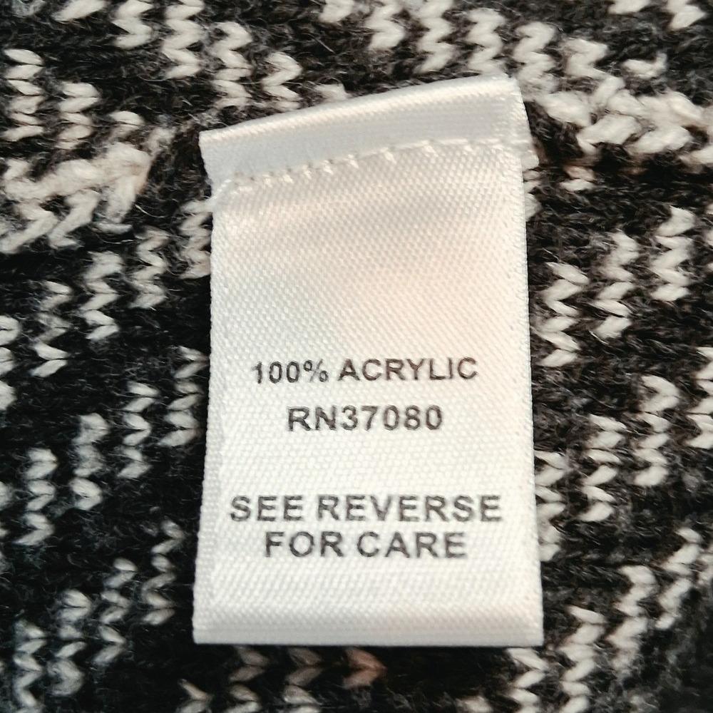 Cato Womens XL Open Front Cardigan Gray Cream Colorblock Chevron Knit Sweater - Picture 8 of 8